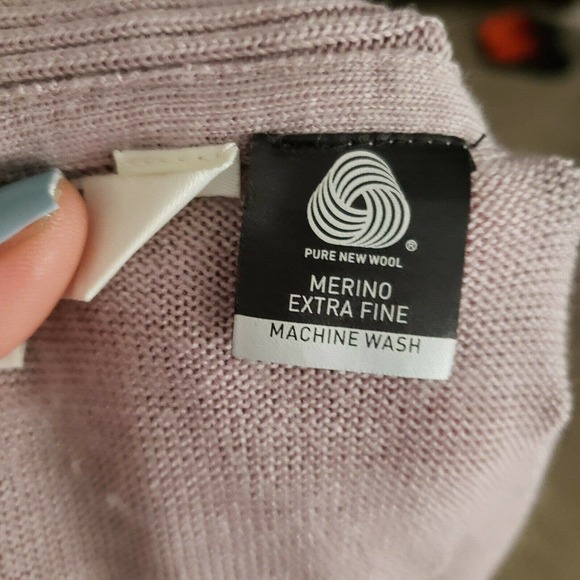 North South Merino - 100% Fine Merino Wool Open Front Cardigan, Mauve Co… - Picture 8 of 8